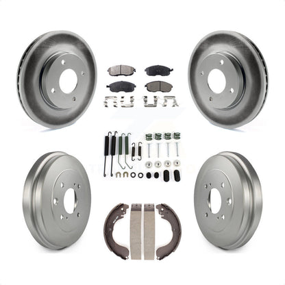 [Avant + Arrière] Kit de disque (revêtu) et plaquette (semi-métallique) de frein pour Nissan Sentra Versa Cube KGF-101633 par Transit Auto