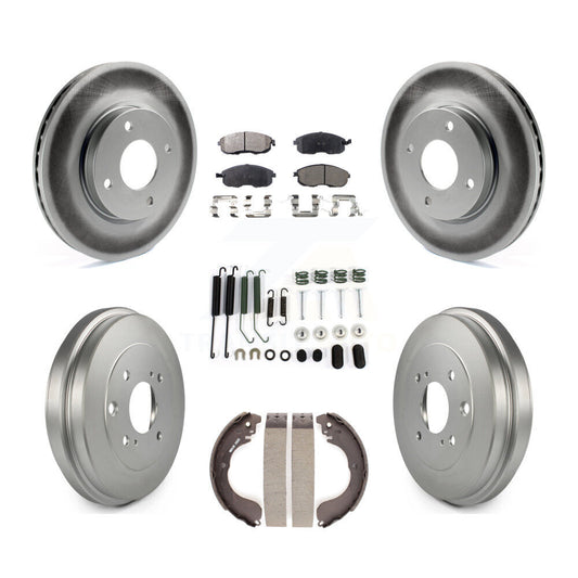 [Avant + Arrière] Kit de disque (revêtu) et plaquette (semi-métallique) de frein pour Nissan Sentra Versa Cube KGF-101633
