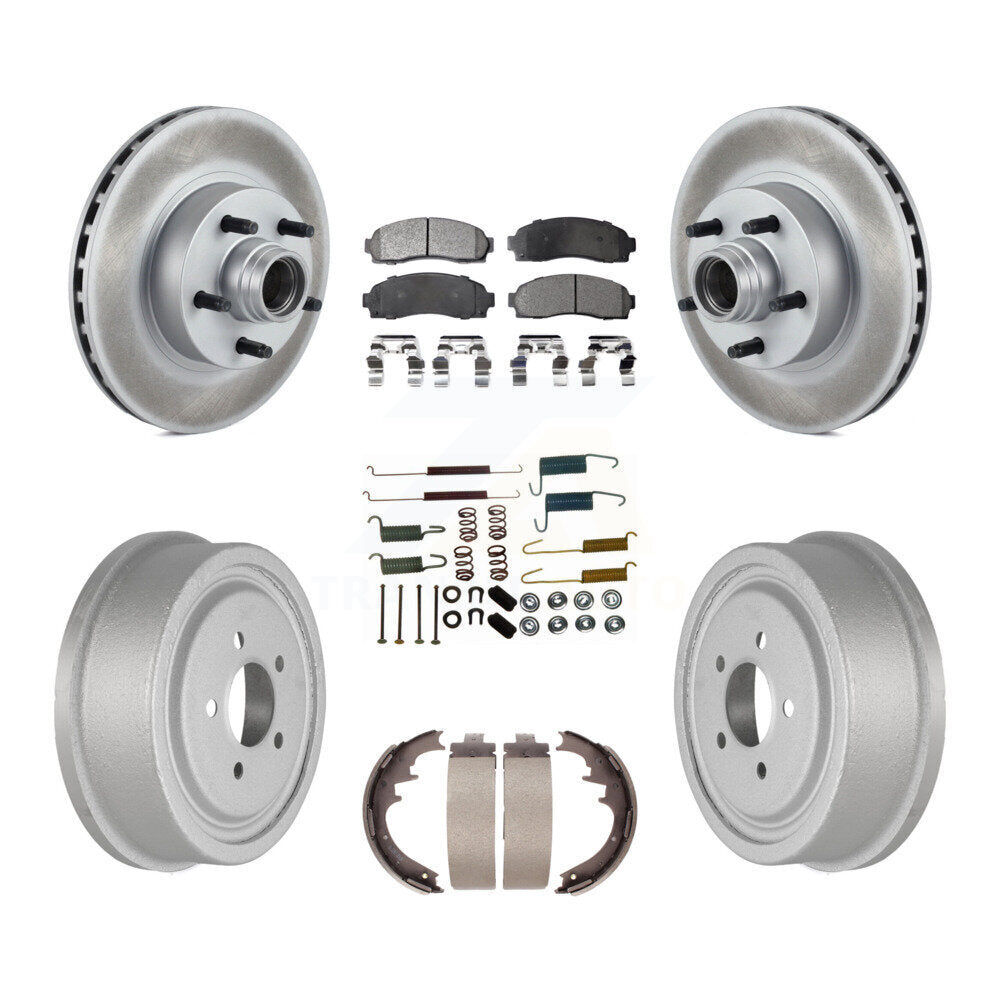 [Avant + Arrière] Kit de disque (revêtu) et plaquette (semi-métallique) de frein pour 2006-2009 Ford Ranger RWD avec 10" Diameter KGF-101640