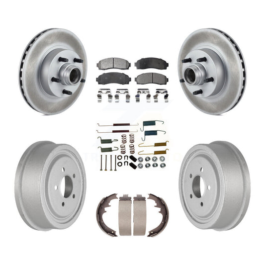 [Avant + Arrière] Kit de disque (revêtu) et plaquette (semi-métallique) de frein pour 2006-2009 Ford Ranger RWD avec 10" Diameter KGF-101640