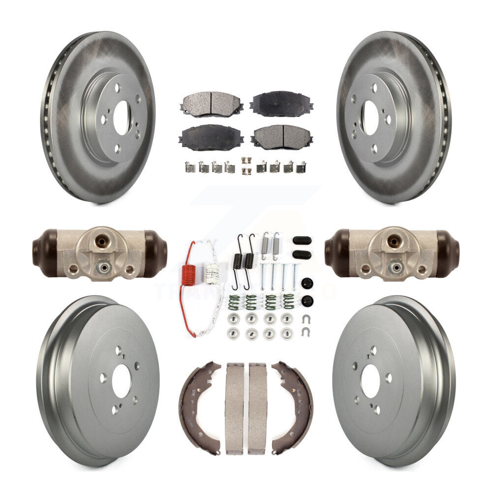 [Avant + Arrière] Kit de disque (revêtu) et plaquette (semi-métallique) de frein pour 2009-2013 Toyota Corolla KGF-101652