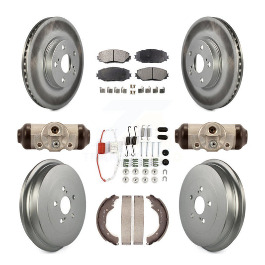 [Avant + Arrière] Kit de disque (revêtu) et plaquette (semi-métallique) de frein pour 2009-2013 Toyota Corolla KGF-101652