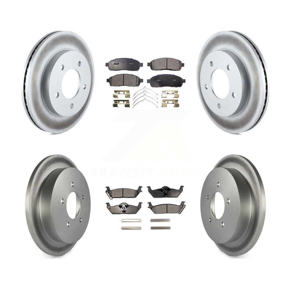 [Avant + Arrière] Kit de disque (revêtu) et plaquette (semi-métallique) de frein pour 2004 Ford F-150 4WD avec 5 Lug Wheels 11th Digit Of Vin Is C KGF-101664