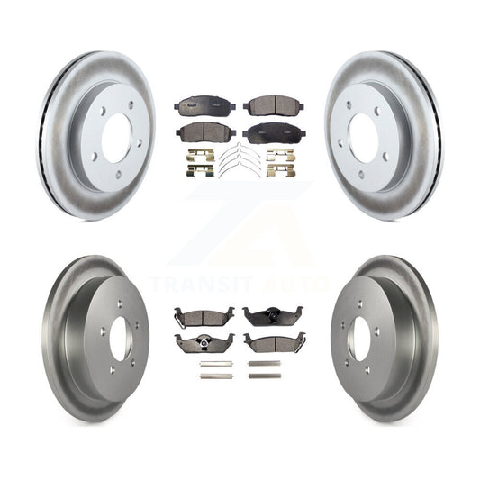 [Avant + Arrière] Kit de disque (revêtu) et plaquette (semi-métallique) de frein pour 2004 Ford F-150 4WD avec 5 Lug Wheels 11th Digit Of Vin Is C KGF-101664