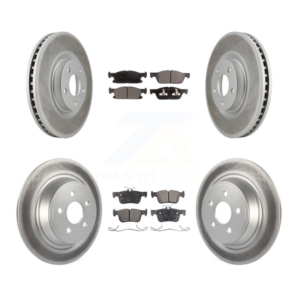 [Avant + Arrière] Kit de disque (revêtu) et plaquette (semi-métallique) de frein pour Ford Edge KGF-101665
