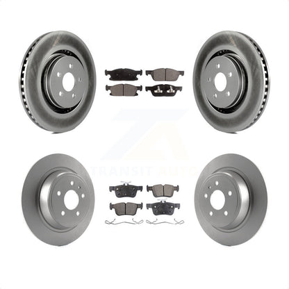 [Avant + Arrière] Kit de disque (revêtu) et plaquette (semi-métallique) de frein pour 2017 Lincoln MKX avec 14mm Wheel Lugs KGF-101666 par Transit Auto