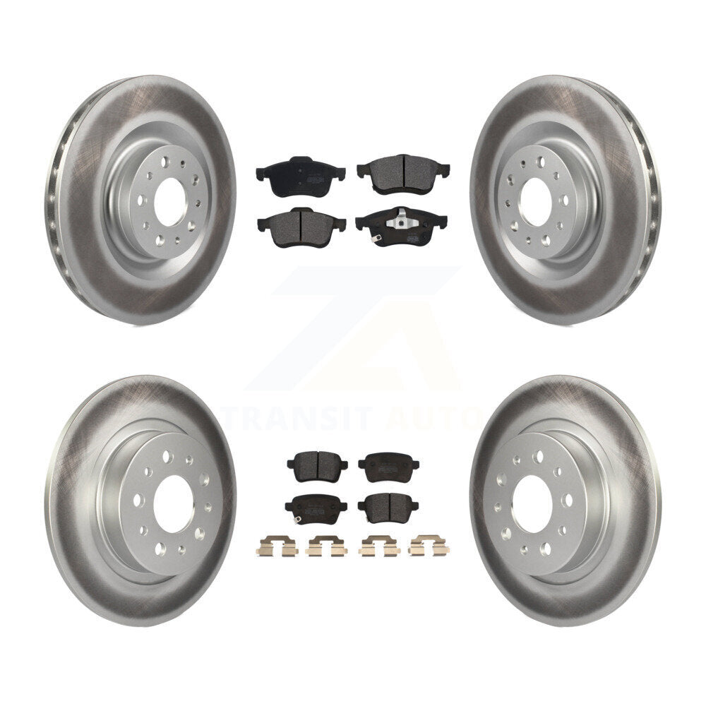 [Avant + Arrière] Kit de disque (revêtu) et plaquette (semi-métallique) de frein pour 2014-2020 Fiat 500L KGF-101668