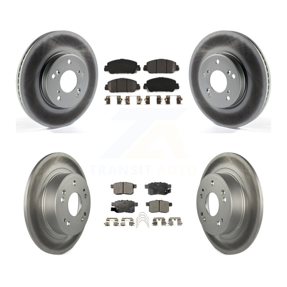 [Avant + Arrière] Kit de disque (revêtu) et plaquette (semi-métallique) de frein pour Honda Accord KGF-101672