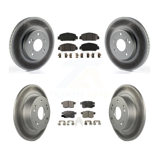 [Avant + Arrière] Kit de disque (revêtu) et plaquette (semi-métallique) de frein pour Honda Accord KGF-101672