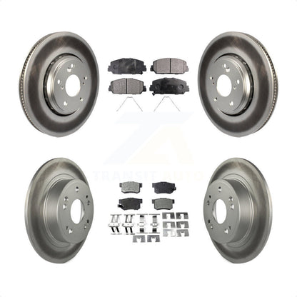 [Avant + Arrière] Kit de disque (revêtu) et plaquette (semi-métallique) de frein pour 2017-2022 Acura ILX KGF-101675 par Transit Auto