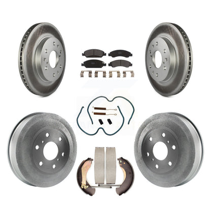 [Avant + Arrière] Kit de disque (revêtu) et plaquette (semi-métallique) de frein pour 2009 Chevrolet Silverado 1500 GMC Sierra Except Vehicles Using Hold Down Pins KGF-101692