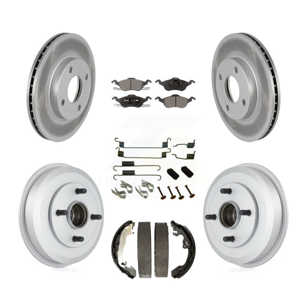 [Avant + Arrière] Kit de disque (revêtu) et plaquette (semi-métallique) de frein pour Ford Focus Wheel Bearing Includes KGF-101696
