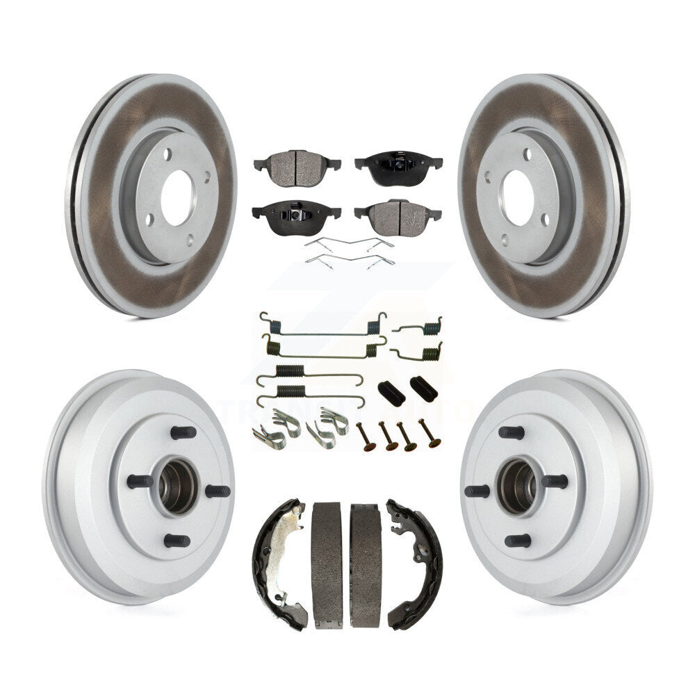 [Avant + Arrière] Kit de disque (revêtu) et plaquette (semi-métallique) de frein pour 2005-2007 Ford Focus Wheel Bearing Includes KGF-101697