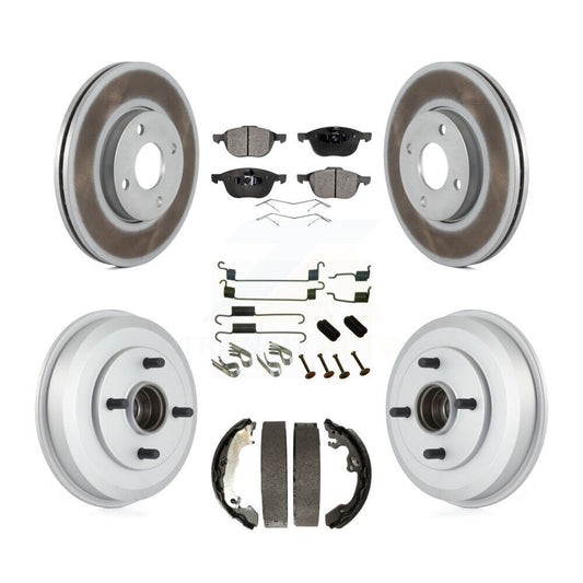 [Avant + Arrière] Kit de disque (revêtu) et plaquette (semi-métallique) de frein pour 2005-2007 Ford Focus Wheel Bearing Includes KGF-101697