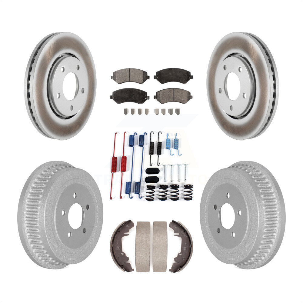 [Avant + Arrière] Kit de disque (revêtu) et plaquette (semi-métallique) de frein pour Dodge Chrysler Town & Country Grand Caravan Voyager KGF-101699 par Transit Auto