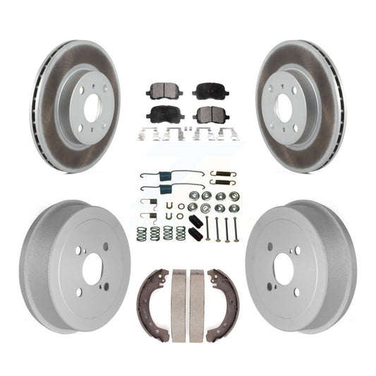 [Avant + Arrière] Kit de disque (revêtu) et plaquette (semi-métallique) de frein pour 2002 Toyota Corolla From 04 02 KGF-101701