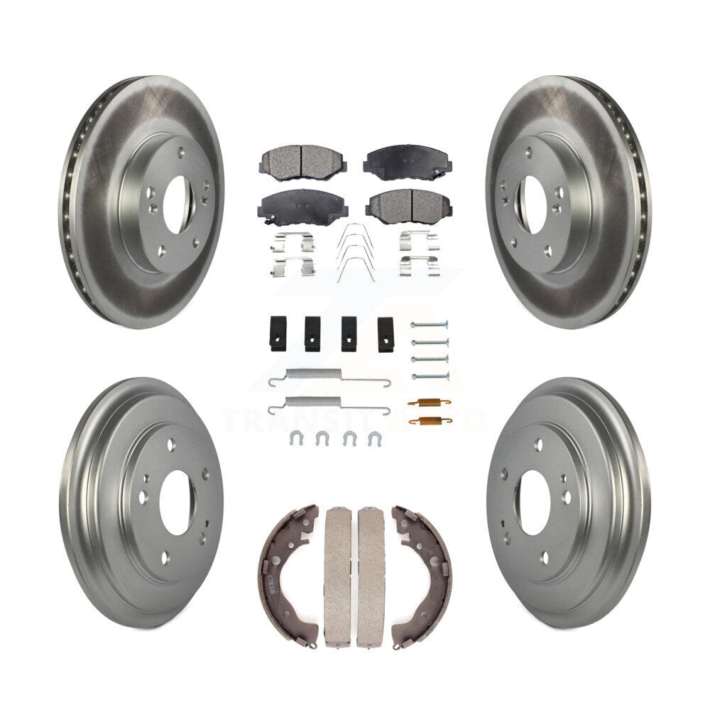 [Avant + Arrière] Kit de disque (revêtu) et plaquette (semi-métallique) de frein pour Honda Civic KGF-101702