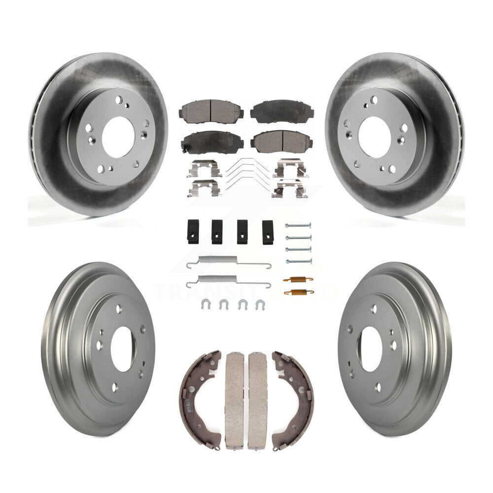 [Avant + Arrière] Kit de disque (revêtu) et plaquette (semi-métallique) de frein pour 2015 Honda Civic LX avec Manual transmission KGF-101709