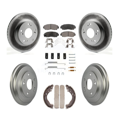 [Avant + Arrière] Kit de disque (revêtu) et plaquette (semi-métallique) de frein pour 2015 Honda Civic LX avec Manual transmission KGF-101709