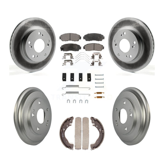 [Avant + Arrière] Kit de disque (revêtu) et plaquette (semi-métallique) de frein pour 2015 Honda Civic LX avec Manual transmission KGF-101709