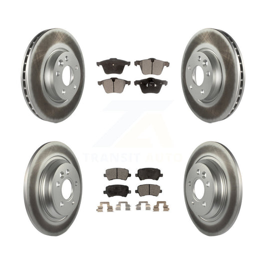 [Avant + Arrière] Kit de disque (revêtu) et plaquette (semi-métallique) de frein pour 2008 Volvo V70 avec 300mm Diameter Rotor KGF-101711