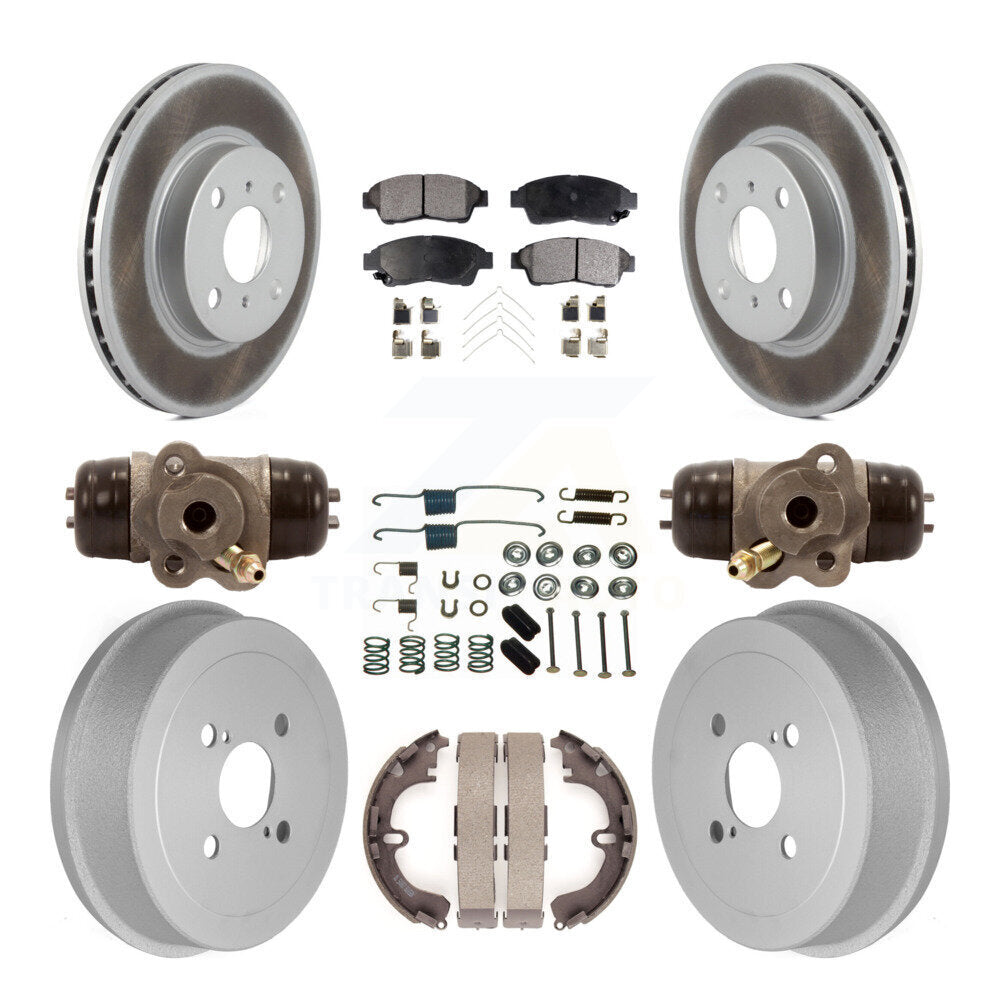 [Avant + Arrière] Kit de disque (revêtu) et plaquette (semi-métallique) de frein pour 1993-1997 Toyota Corolla Geo Prizm KGF-101721