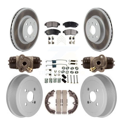 [Avant + Arrière] Kit de disque (revêtu) et plaquette (semi-métallique) de frein pour 1993-1997 Toyota Corolla Geo Prizm KGF-101721