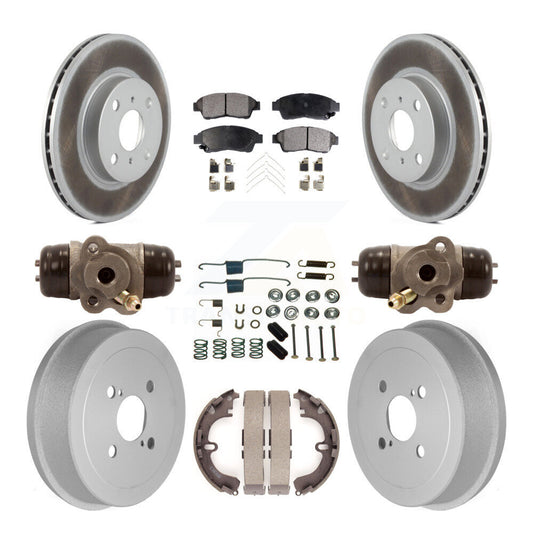 [Avant + Arrière] Kit de disque (revêtu) et plaquette (semi-métallique) de frein pour 1993-1997 Toyota Corolla Geo Prizm KGF-101721