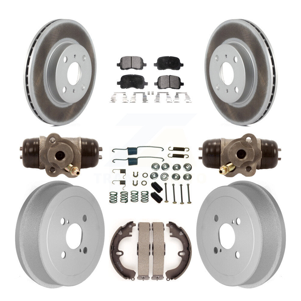 [Avant + Arrière] Kit de disque (revêtu) et plaquette (semi-métallique) de frein pour Toyota Corolla Non-ABS KGF-101724