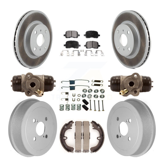 [Avant + Arrière] Kit de disque (revêtu) et plaquette (semi-métallique) de frein pour Toyota Corolla Non-ABS KGF-101724