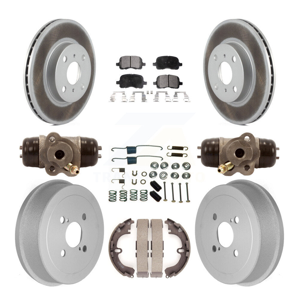 [Avant + Arrière] Kit de disque (revêtu) et plaquette (semi-métallique) de frein pour Toyota Corolla Chevrolet Prizm Non-ABS KGF-101726
