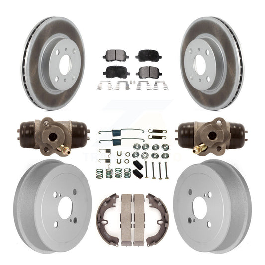 [Avant + Arrière] Kit de disque (revêtu) et plaquette (semi-métallique) de frein pour Toyota Corolla Chevrolet Prizm Non-ABS KGF-101726
