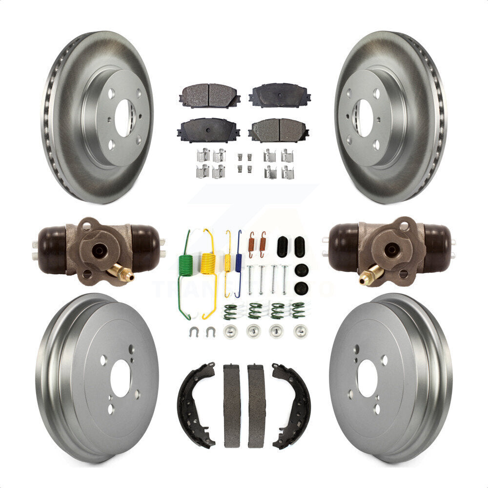 [Avant + Arrière] Kit de disque (revêtu) et plaquette (semi-métallique) de frein pour Toyota Yaris KGF-101729 par Transit Auto