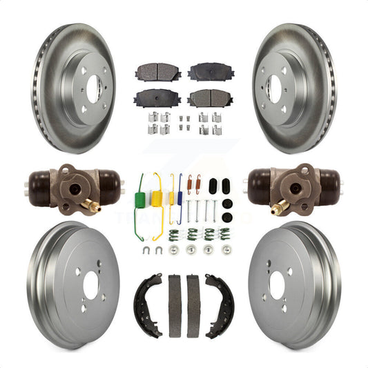[Avant + Arrière] Kit de disque (revêtu) et plaquette (semi-métallique) de frein pour Toyota Yaris KGF-101729 par Transit Auto