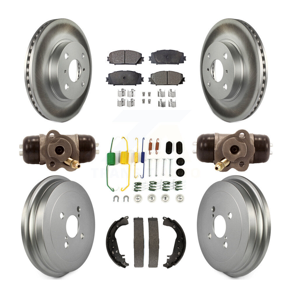 [Avant + Arrière] Kit de disque (revêtu) et plaquette (semi-métallique) de frein pour Toyota Yaris KGF-101729