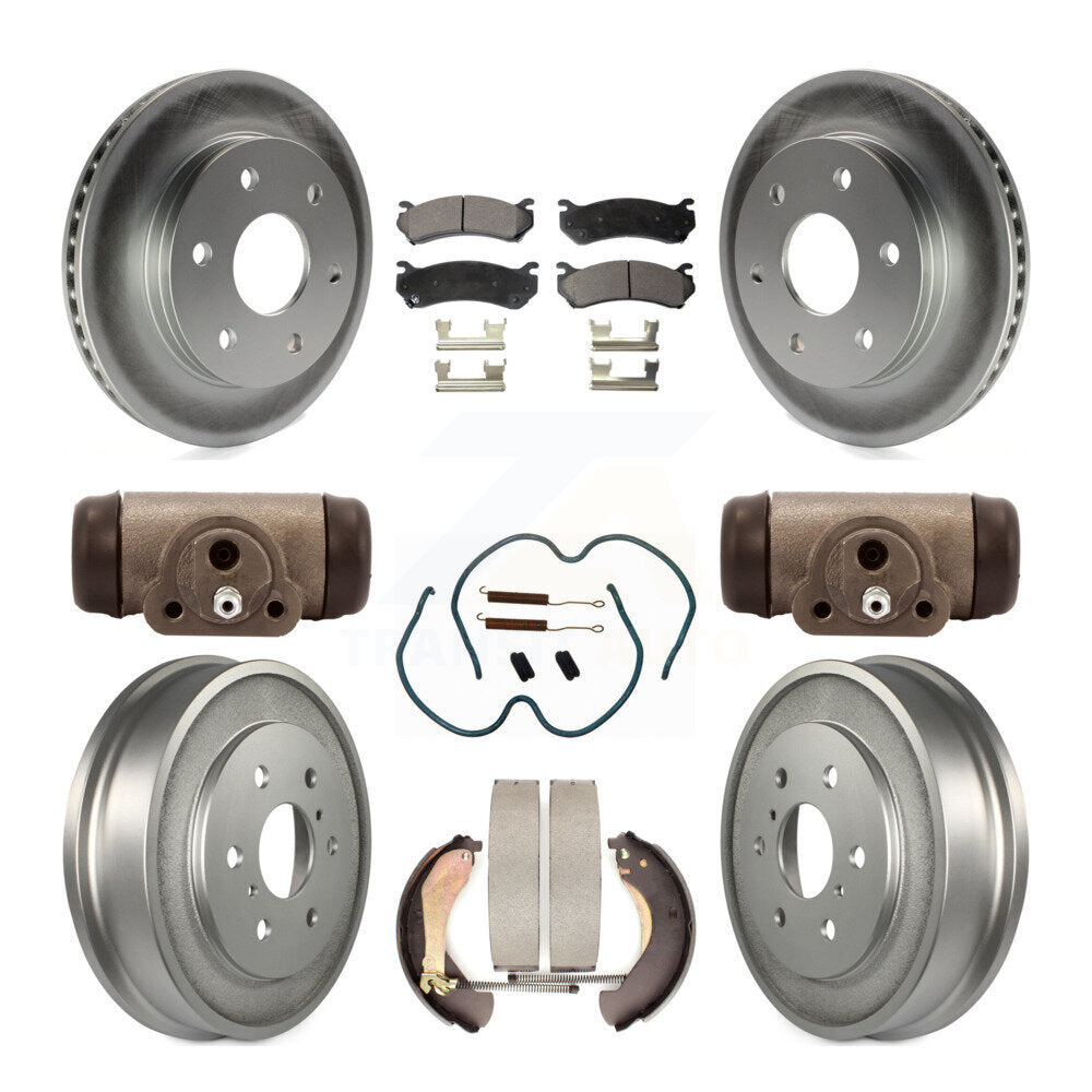 [Avant + Arrière] Kit de disque (revêtu) et plaquette (semi-métallique) de frein pour Chevrolet Silverado 1500 GMC Sierra Classic avec 7000 Lb GVW KGF-101733