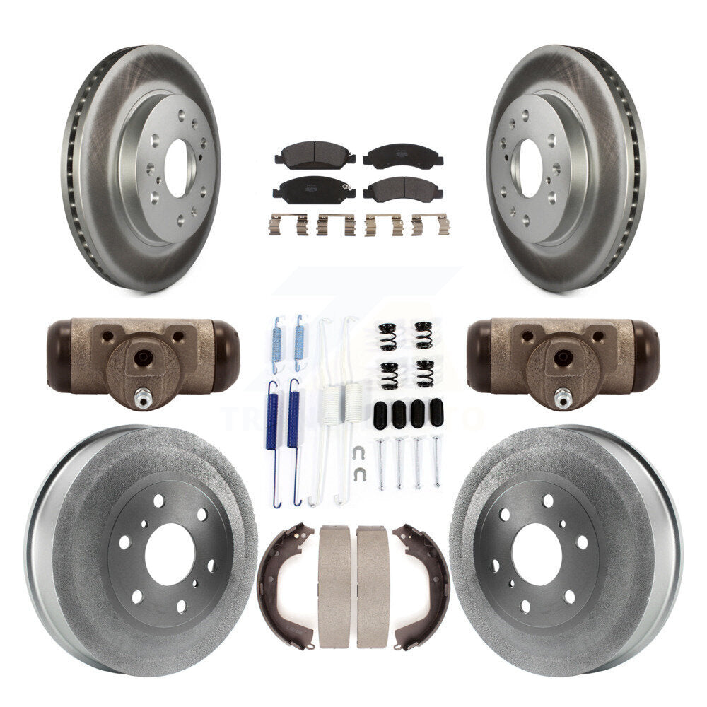 [Avant + Arrière] Kit de disque (revêtu) et plaquette (semi-métallique) de frein pour Chevrolet Silverado 1500 GMC Sierra avec 7000 Lb GVW KGF-101742