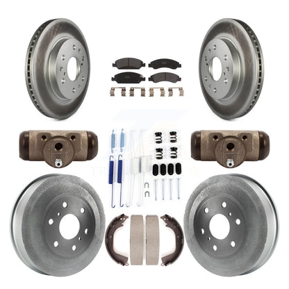 [Avant + Arrière] Kit de disque (revêtu) et plaquette (semi-métallique) de frein pour Chevrolet Silverado 1500 GMC Sierra avec 7000 Lb GVW KGF-101742