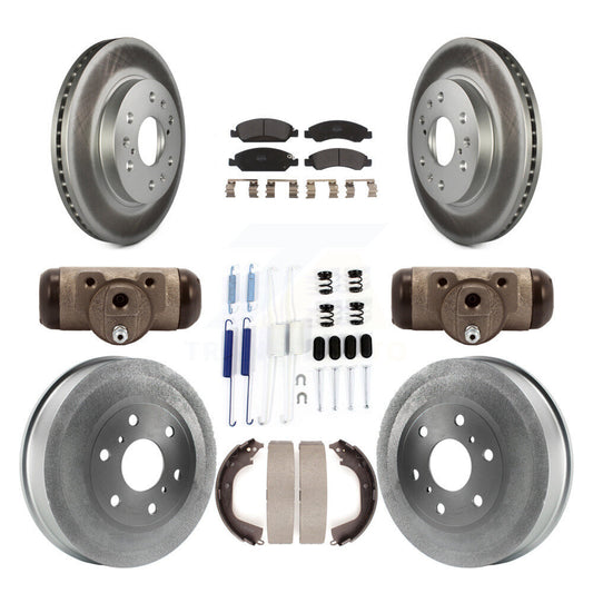 [Avant + Arrière] Kit de disque (revêtu) et plaquette (semi-métallique) de frein pour Chevrolet Silverado 1500 GMC Sierra avec 7000 Lb GVW KGF-101742
