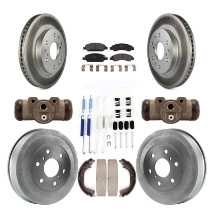 [Avant + Arrière] Kit de disque (revêtu) et plaquette (semi-métallique) de frein pour Chevrolet Silverado 1500 GMC Sierra avec 6400 Lb GVW KGF-101743