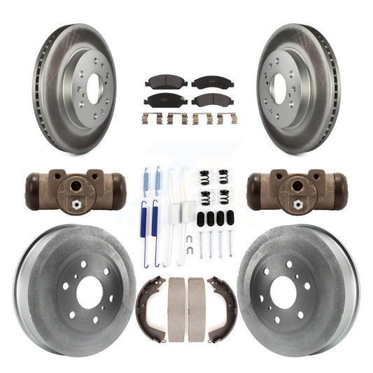 [Avant + Arrière] Kit de disque (revêtu) et plaquette (semi-métallique) de frein pour Chevrolet Silverado 1500 GMC Sierra avec 6400 Lb GVW KGF-101743