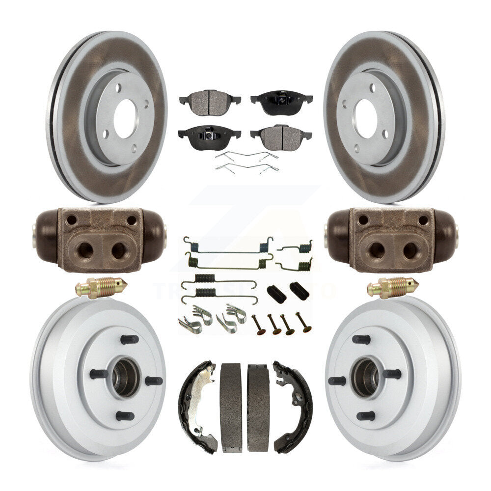 [Avant + Arrière] Kit de disque (revêtu) et plaquette (semi-métallique) de frein pour 2005-2007 Ford Focus Wheel Bearing Includes KGF-101751