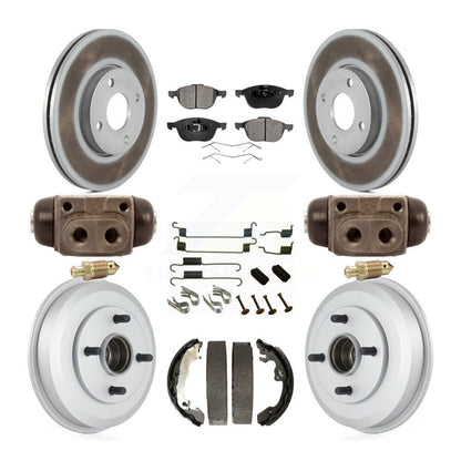 [Avant + Arrière] Kit de disque (revêtu) et plaquette (semi-métallique) de frein pour 2005-2007 Ford Focus Wheel Bearing Includes KGF-101751