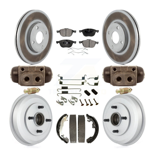 [Avant + Arrière] Kit de disque (revêtu) et plaquette (semi-métallique) de frein pour 2005-2007 Ford Focus Wheel Bearing Includes KGF-101751