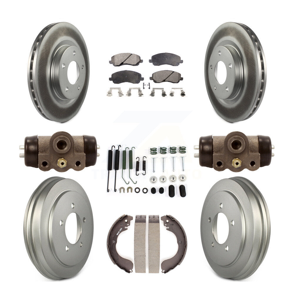 [Avant + Arrière] Kit de disque (revêtu) et plaquette (semi-métallique) de frein pour Jeep Patriot Compass Dodge Caliber Chrysler Sebring Avenger KGF-101755