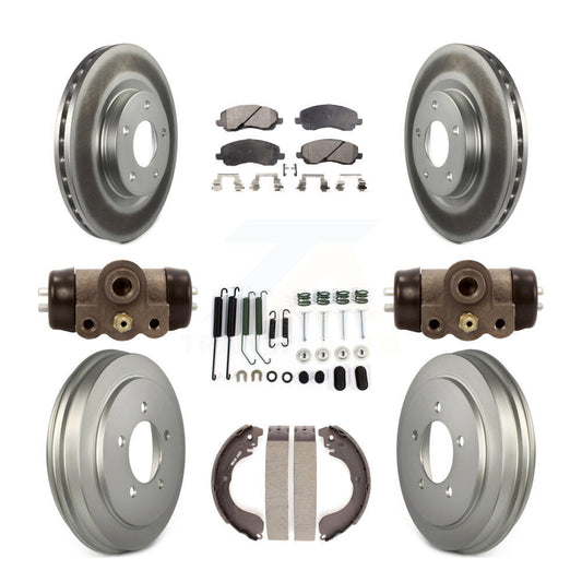 [Avant + Arrière] Kit de disque (revêtu) et plaquette (semi-métallique) de frein pour Jeep Patriot Compass Dodge Caliber Chrysler Sebring Avenger KGF-101755