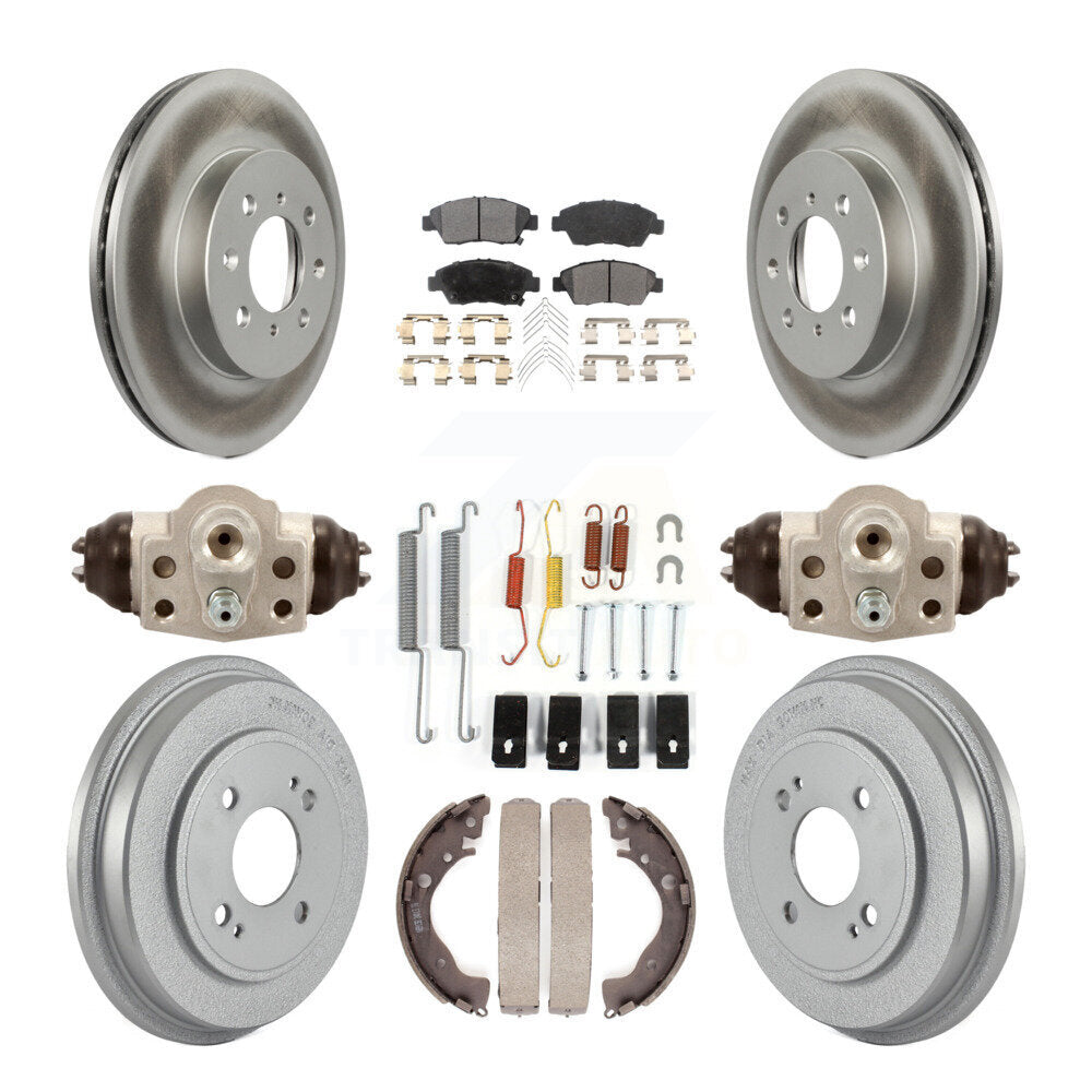 [Avant + Arrière] Kit de disque (revêtu) et plaquette (semi-métallique) de frein pour Honda Fit KGF-101757