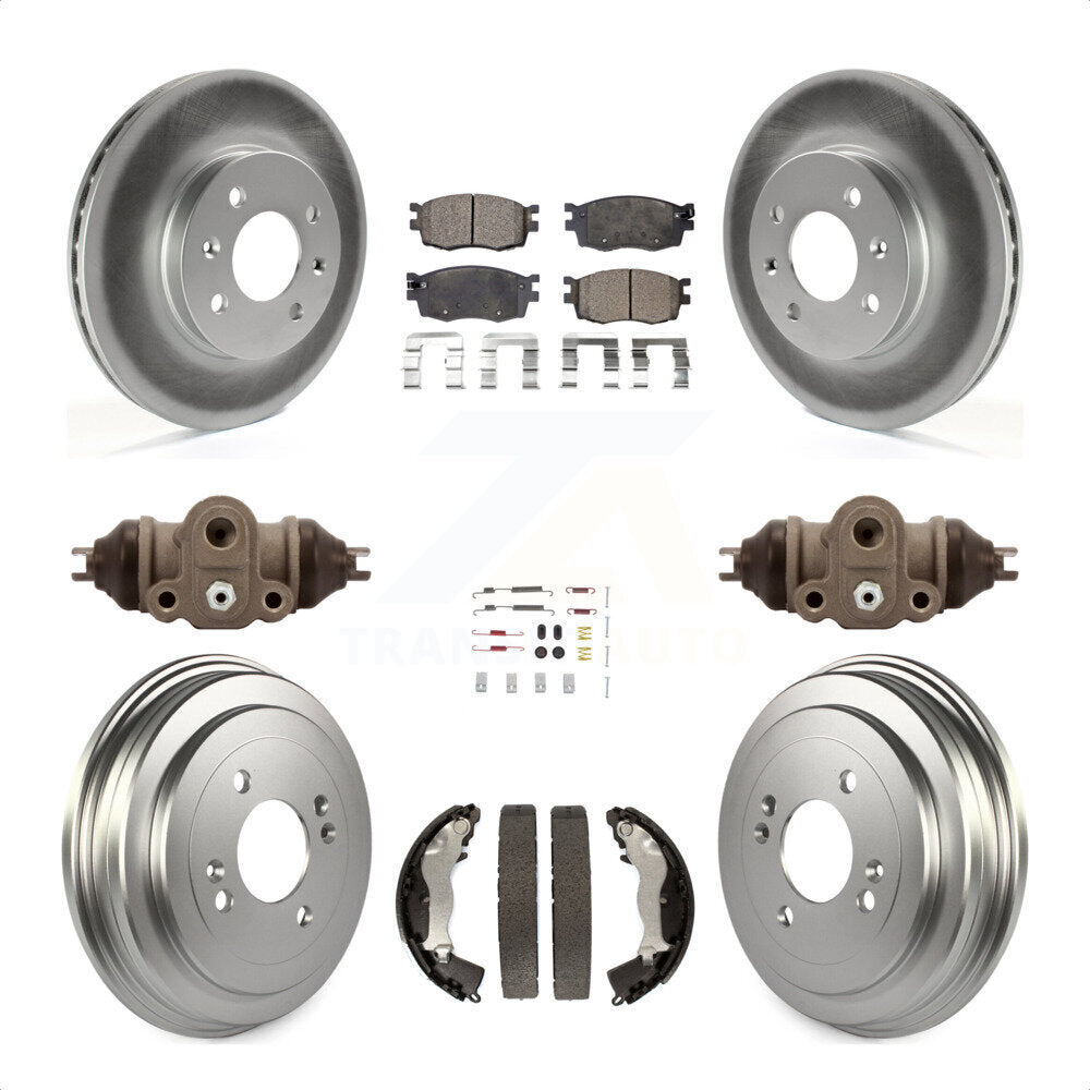 [Avant + Arrière] Kit de disque (revêtu) et plaquette (semi-métallique) de frein pour Hyundai Accent Kia Rio Rio5 KGF-101761 par Transit Auto
