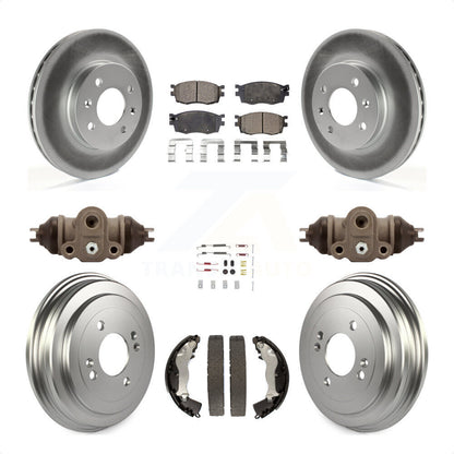 [Avant + Arrière] Kit de disque (revêtu) et plaquette (semi-métallique) de frein pour Hyundai Accent Kia Rio Rio5 KGF-101761 par Transit Auto