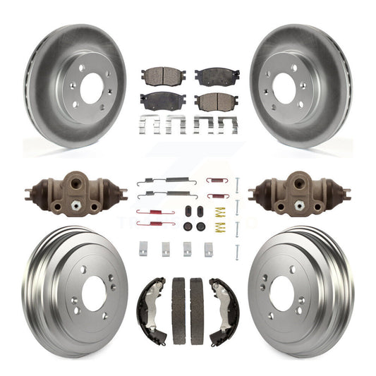 [Avant + Arrière] Kit de disque (revêtu) et plaquette (semi-métallique) de frein pour Hyundai Accent Kia Rio Rio5 KGF-101761